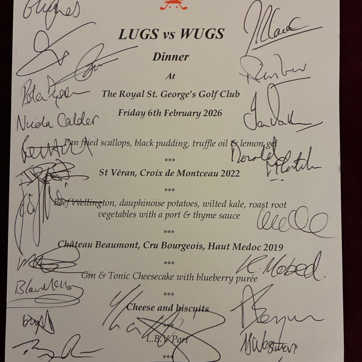 LUGS v WUGS Friday 6 February 2026 at&nbsp;Sandwich